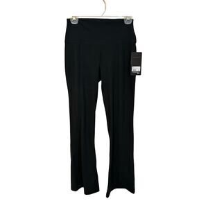 NWT Black Felix Lux Rib 7/8 Flare Leggings 90 Degrees Active Pilates Errands L